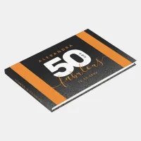 Modern Girly Orange 50 and Fabulous Guest Book