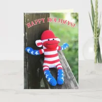 Sock Monkey Christmas Card