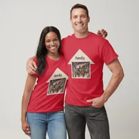 Gingerbread house and cute gingerbread family  T-Shirt