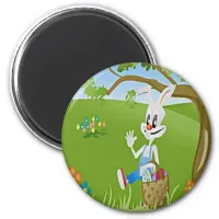 Easter Bunny with Eggs Magnet