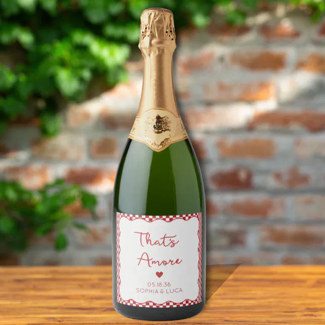 That's Amore Italian Chic Wedding Champagne Label