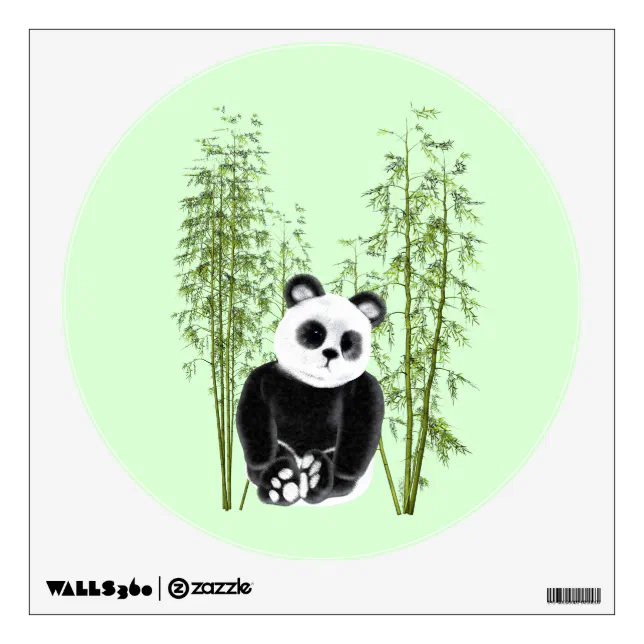 Cute Panda Sitting in Bamboo Wall Decal