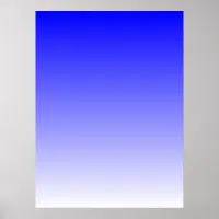 Blue to White Gradient Poster