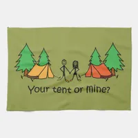 Your Tent Or Mine Olive Green Festival Quote Kitchen Towel