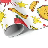 Summer BBQ Burgers Hot Dogs Grill Party Barbeque Wrapping Paper