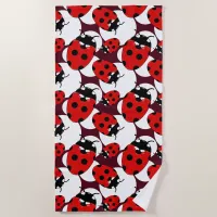 Ladybug Beetle Cute Insect Pattern Beach Towel