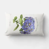 Blue Hydrangea Flower Lumbar Pillow