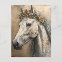 Adorable Grey Horse in a Crown Postcard