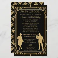 Budget Roaring 20 flapper girl gangster invitation