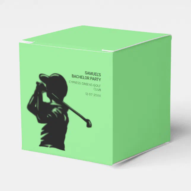 Black golfer Golfing Trip Bachelor Party minimal  Favor Boxes