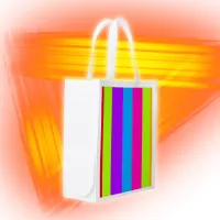 Neon Colorful Stripes |  Grocery Bag