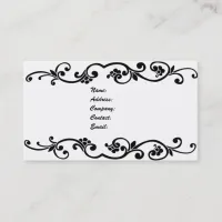 simple black and white business card