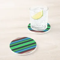 Thin Colorful Stripes - 1 Sandstone Coaster