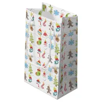 Cute Christmas Elements Pattern ID729 Small Gift Bag