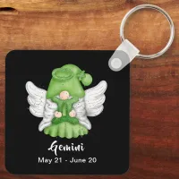 Gnome Gemini Astrology Sign Angel Keychain