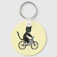 Cat on a bicycle keyring cat lovers cycles