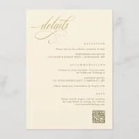 Elegant Cream and Gold Wedding Details Enclosure Card