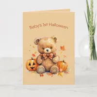 Baby Bear First Halloween Greeting Holiday Card