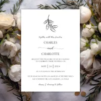 Chic Elegant Black And White Wedding Invitation