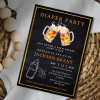 Huggies and Chuggies Beer Diaper Party Baby Shower Invitation