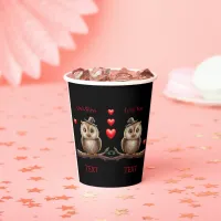 Personalized Names with Owl Love Play on Words Paper Cups