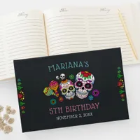 Personalized Day of the Dead Theme Birthday Party Guest Book