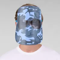 Blue Camo Camouflage Design Face Shield