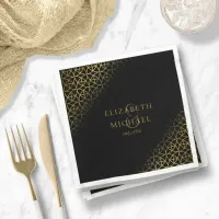 Geometric Wedding Party Supplies Gold/Black ID477 Napkins