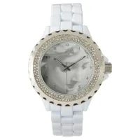 *~* Women White Marble Beautiful Angel Watch