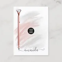 Rose Gold Diamond Pen Business Card