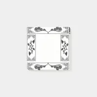 Victorian Baroque Elegant Black and White Floral Post-it Notes