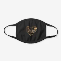 Copper Salon Heart Icons Hair Stylist Black Cotton Face Mask