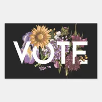 Vintage sunflower Floral Elegant Feminine Go Vote Rectangular Sticker