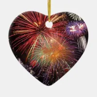 Fireworks Finale Ceramic Ornament