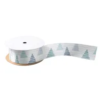 Christmas trees forest with subtle beads garlands satin ribbon