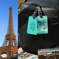 Turquoise Gemstone Image Luggage Tag and Strap