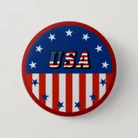 USA - American Flag and Stars in Circle Button