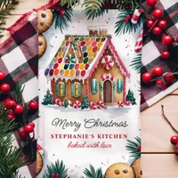 Gingerbread House Christmas Personalized Kitchen Towel