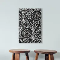 Minimal Black & White Hand Drawn Line Acrylic Art