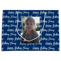 Personalized Happy Birthday Photo  Large Gift Bag