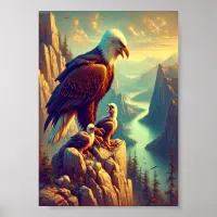 Majestic Eagle Capturing A Lake Trout 5"x7" Poster