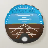 Cool Graduate Airplane Captain and Pilot Cockpit Round Pillow