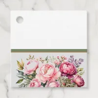 Pink Cottage Floral Favor Tag