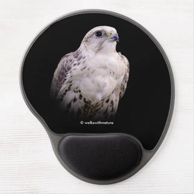 Vignetted Portrait of an Inquisitive Saker Falcon Gel Mouse Pad