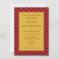 Formal Burgundy Art Deco Reception-Only Invitation