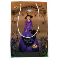 Calling All Witches Halloween Birthday  Medium Gift Bag