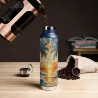 Magical Mosaic Tropical Ocean Sunset Water Bottle