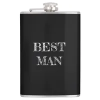 Best Man Wedding Black Whisky Flask