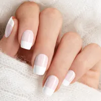 Blush Pink White French Tip Chic Girly Minx Nail Art