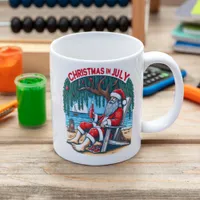 Jolly Santa Sips Beer in July Coffee Mug